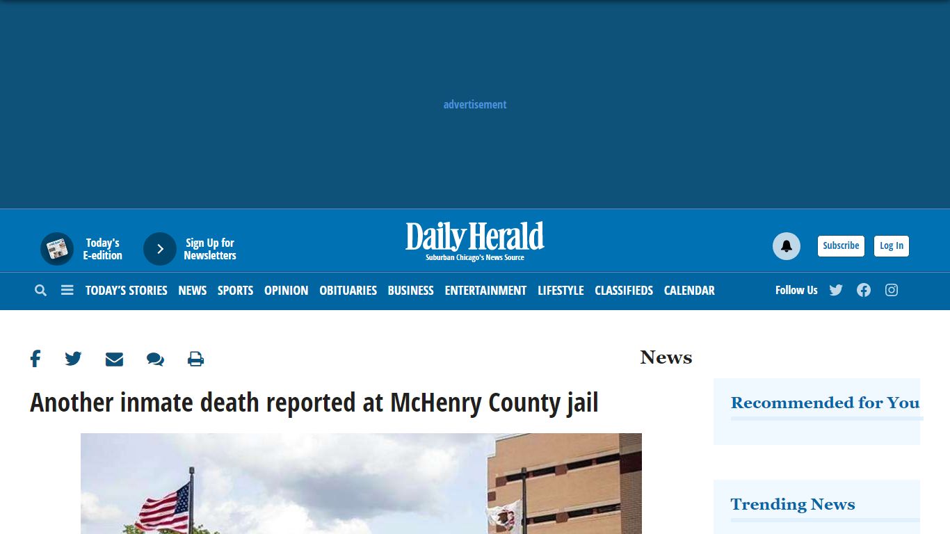 Another inmate death reported at McHenry County jail - Daily Herald